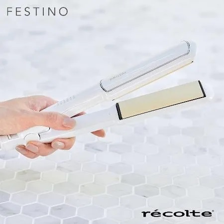 日本recolte 麗克特 Festino Tsuya Moist 直捲髮造型器 35mm SMHB-021 簡約白