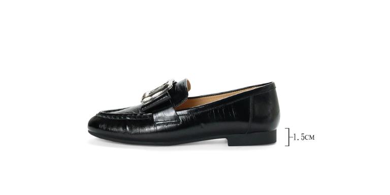 Ben&1966高級頭層牛皮個性方釦樂福鞋-黑(256131)