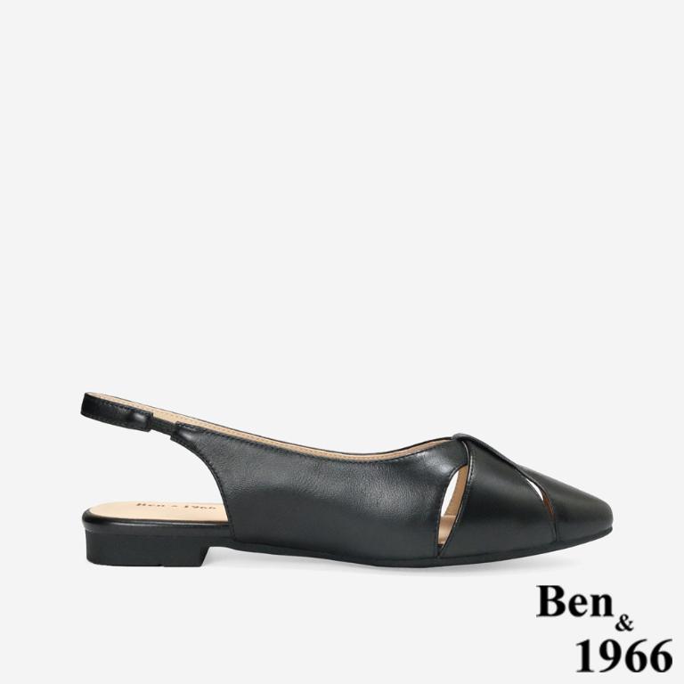 Ben&1966柔軟羊皮舒適優雅後空涼鞋-黑(256241)