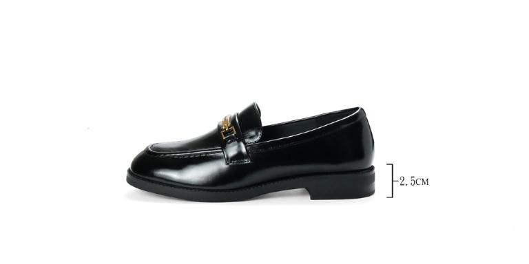 Ben&1966高級牛油皮個性方頭舒適樂福鞋-黑(256121)