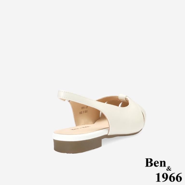 Ben&1966柔軟羊皮舒適優雅後空涼鞋-米白(256242)
