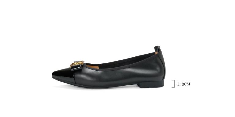 Ben&1966高級頭層牛皮優雅尖頭包鞋-黑(256281)