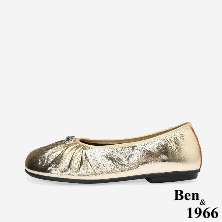 Ben&1966質感金屬牛皮簡約時尚包鞋-金(256261)