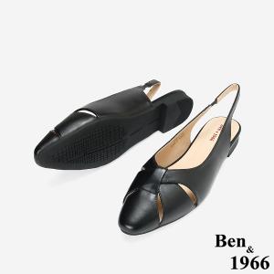 Ben&1966柔軟羊皮舒適優雅後空涼鞋-黑(256241)