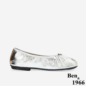 Ben&1966質感金屬牛皮簡約時尚包鞋-銀(256262)