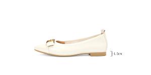 Ben&1966高級頭層牛皮優雅尖頭包鞋-米白(256282)