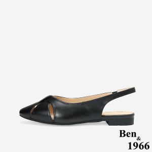Ben&1966柔軟羊皮舒適優雅後空涼鞋-黑(256241)