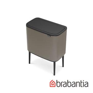Brabantia BO系列-時尚按壓式垃圾筒11+23L-煤灰褐