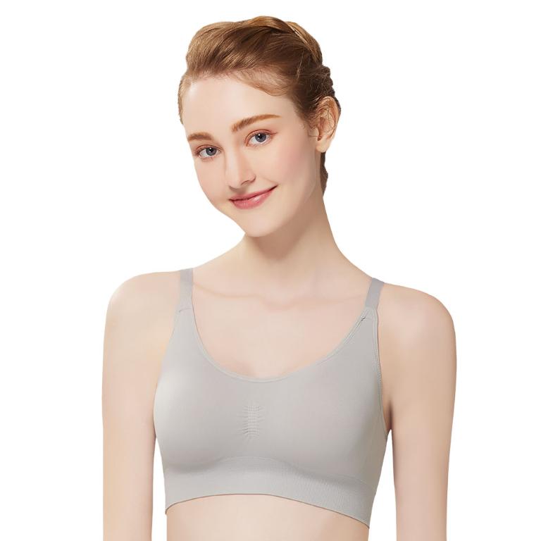 【思薇爾】舒茉希系列M-3XL石墨烯無鋼圈素面無痕短背心(晨霧灰)