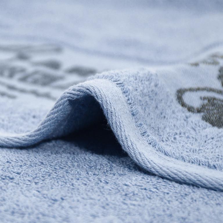 SNOOPY史努比 素色緞檔緹花方巾-藍色