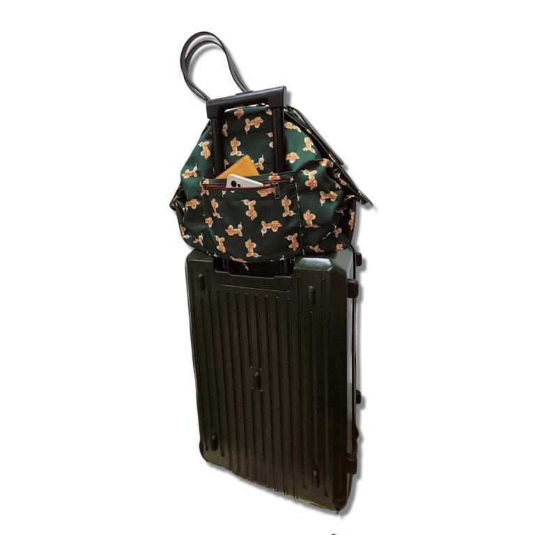 POPCORNGREEN摺疊旅行袋(L)(經典限量版)藝術家聯名氣球狗-深墨綠