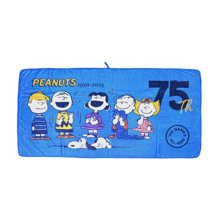 SNOOPY史努比 75週年印花大浴巾-歡樂趣