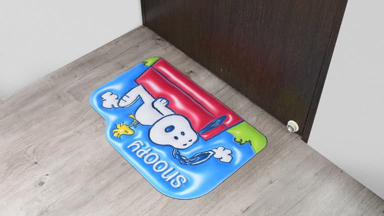 SNOOPY史努比 3D皮革超薄止滑踏墊-悠閒