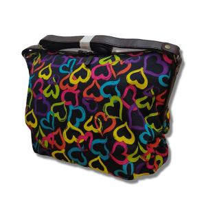 POPCORNGREEN CLOUD雲朵斜背包(M)-彩色愛心黑