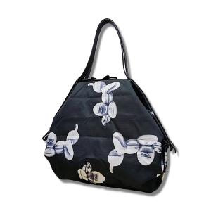 POPCORNGREEN摺疊旅行袋(L)(經典限量版)藝術家聯名氣球狗-銀灰色