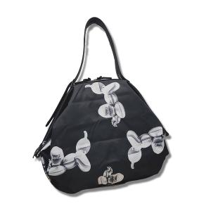 POPCORNGREEN摺疊旅行袋(L)(經典限量版)藝術家聯名氣球狗-銀灰色