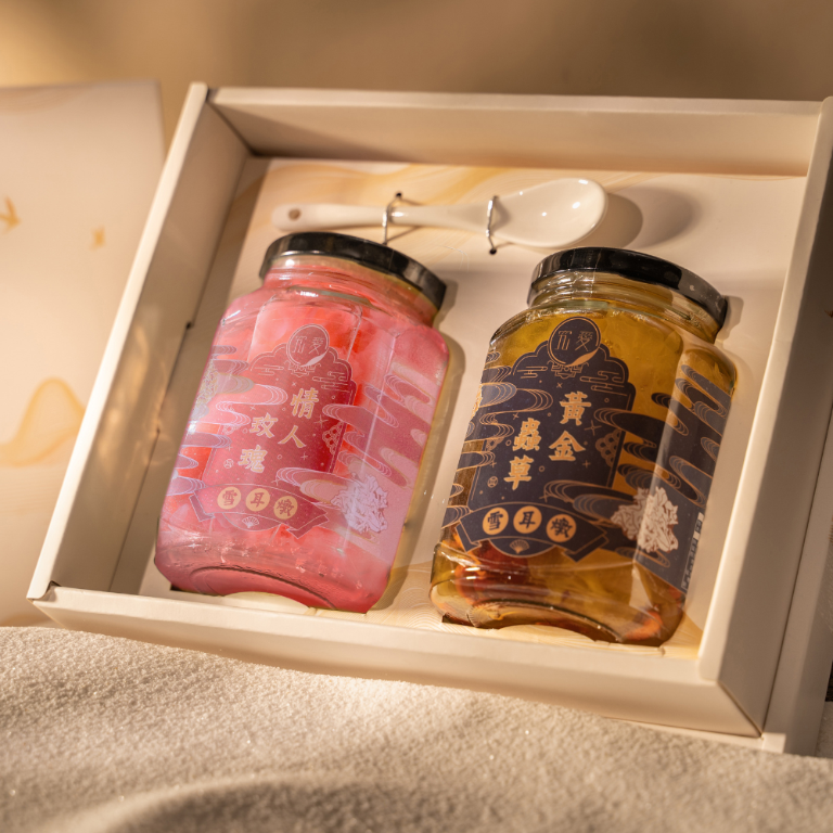 究愛燕窩 情人玫瑰&黃金蟲草極濃雪耳燉精緻禮盒 (380ml x2)