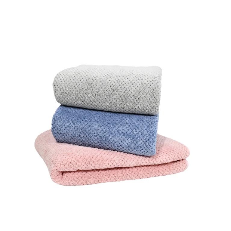 摩力諾超細纖維菱格紋速乾毛巾-澗石藍