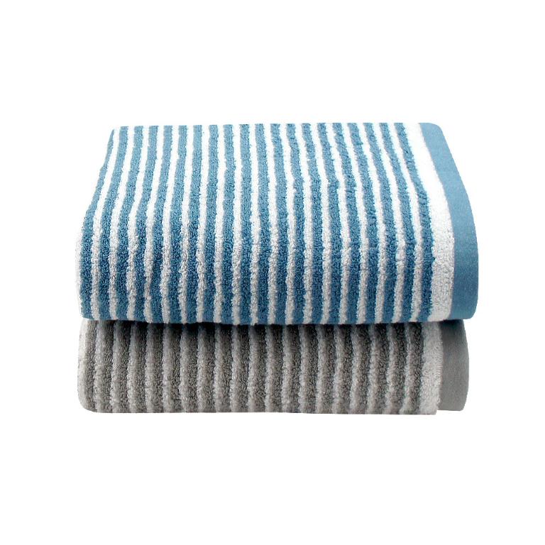 日本認證抗菌防臭時尚橫紋浴巾-時尚灰