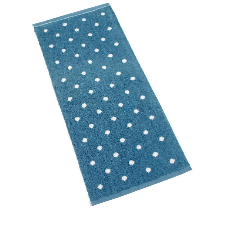 日本認證抗菌防臭花漾圓點毛巾-深海藍