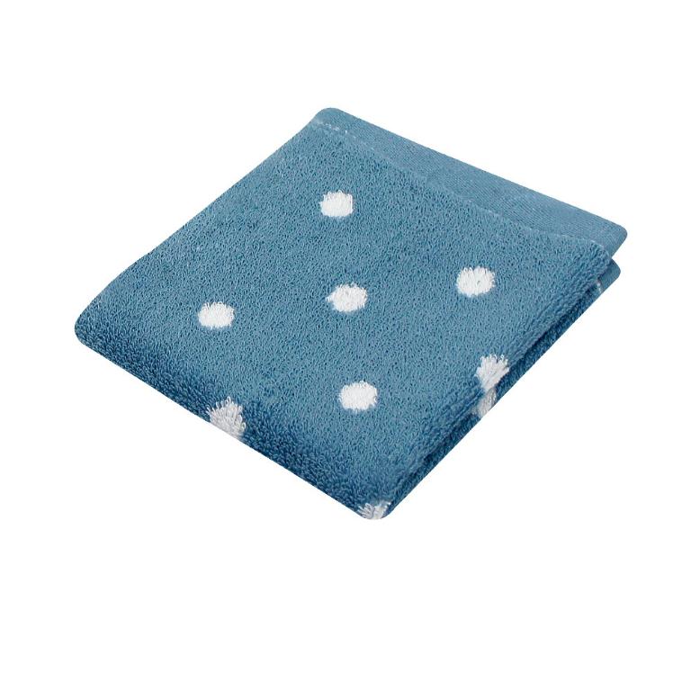 日本認證抗菌防臭花漾圓點方巾-深海藍