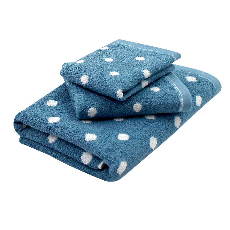 日本認證抗菌防臭花漾圓點浴巾-深海藍