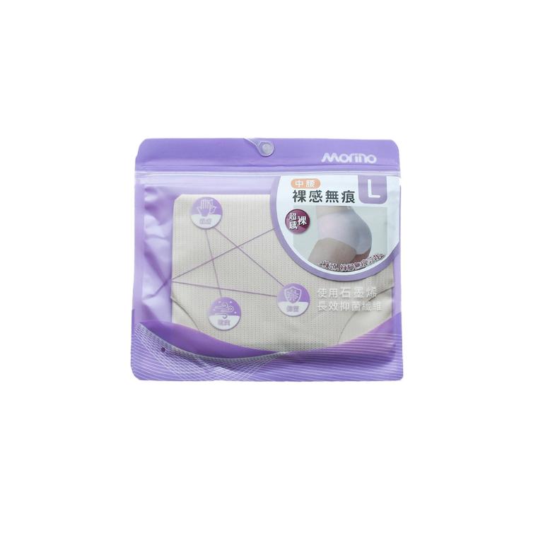 摩力諾裸感無痕內褲中腰-膚色M/L