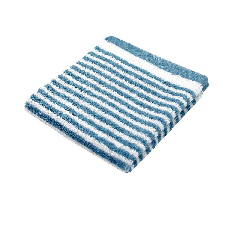 日本認證抗菌防臭時尚橫紋方巾-深海藍