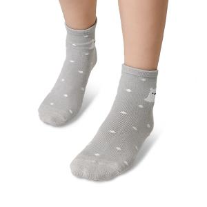 摩力諾抗菌造型短襪-北極熊-灰色