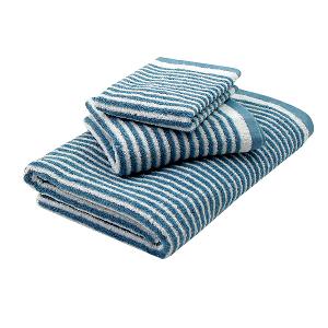 日本認證抗菌防臭時尚橫紋浴巾-深海藍