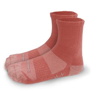 摩力諾石墨烯菱格透氣氣墊3/4長襪M-豆粉色