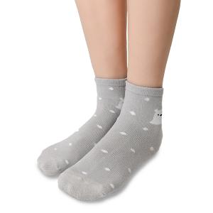 摩力諾抗菌造型短襪-北極熊-灰色