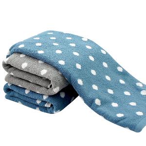 日本認證抗菌防臭花漾圓點浴巾-深海藍