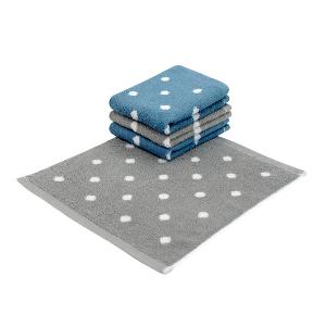 日本認證抗菌防臭花漾圓點毛巾-深海藍