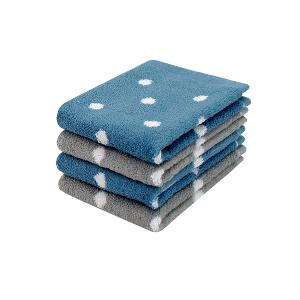 日本認證抗菌防臭花漾圓點毛巾-深海藍