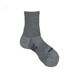 摩力諾石墨烯菱格透氣氣墊3/4長襪M-淺灰色