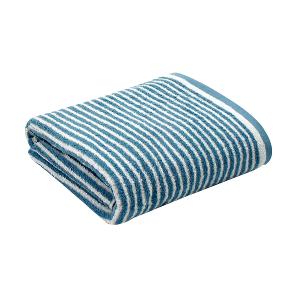 日本認證抗菌防臭時尚橫紋浴巾-深海藍