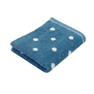 日本認證抗菌防臭花漾圓點毛巾-深海藍