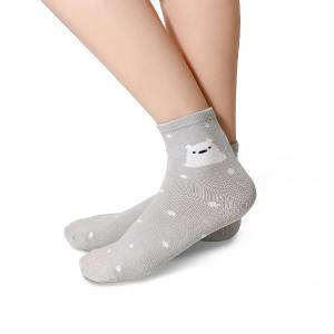 摩力諾抗菌造型短襪-北極熊-灰色