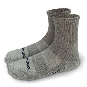 摩力諾石墨烯菱格透氣氣墊3/4長襪M-淺灰色