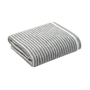 日本認證抗菌防臭時尚橫紋浴巾-時尚灰