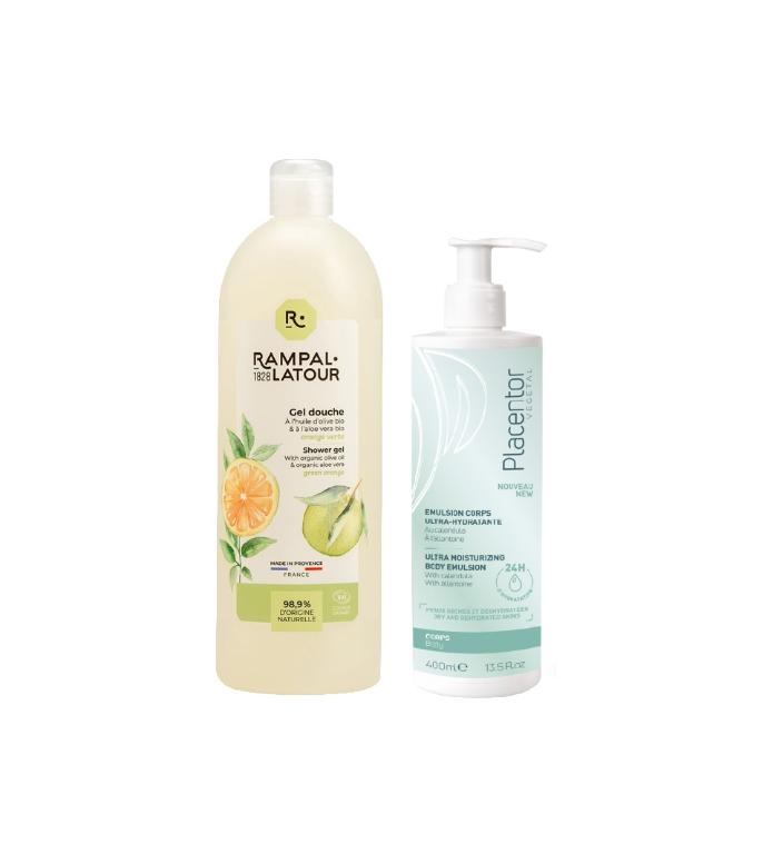 南法香頌 歐巴拉朵2in1洗髮沐浴精1L-青橙+草本森朵金盞花極效呵護身體乳400ml