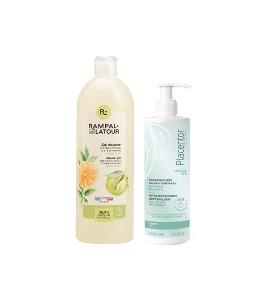 南法香頌 歐巴拉朵2in1洗髮沐浴精1L-青橙+草本森朵金盞花極效呵護身體乳400ml