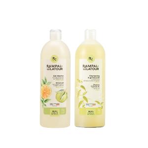 南法香頌 歐巴拉朵2in1洗髮沐浴精1L-青橙+2in1洗髮沐浴精1L-馬鞭草綠泥