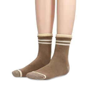 摩力諾抗菌經典女襪-日系條紋-咖啡