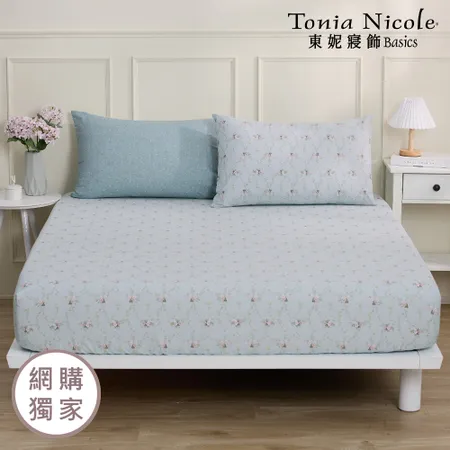 【Tonia Nicole 東妮寢飾】錦繡花境100%精梳棉床包枕套組(雙人)