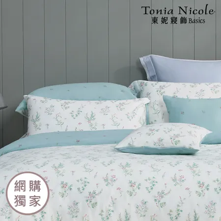 【Tonia Nicole 東妮寢飾】湛藍晨露100%精梳棉兩用被床包組(加大)