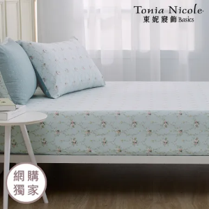 【Tonia Nicole 東妮寢飾】錦繡花境100%精梳棉床包枕套組(雙人)