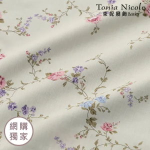 【Tonia Nicole 東妮寢飾】翠藤玫音100%精梳棉兩用被床包組(雙人)