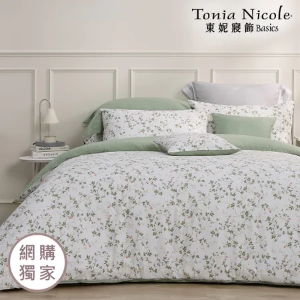 【Tonia Nicole 東妮寢飾】碧影花蔓100%精梳棉兩用被床包組(雙人)